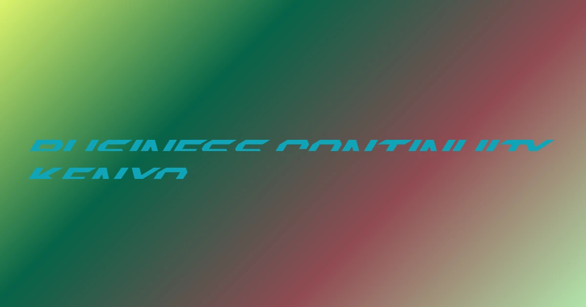 business continuity consulting kenya