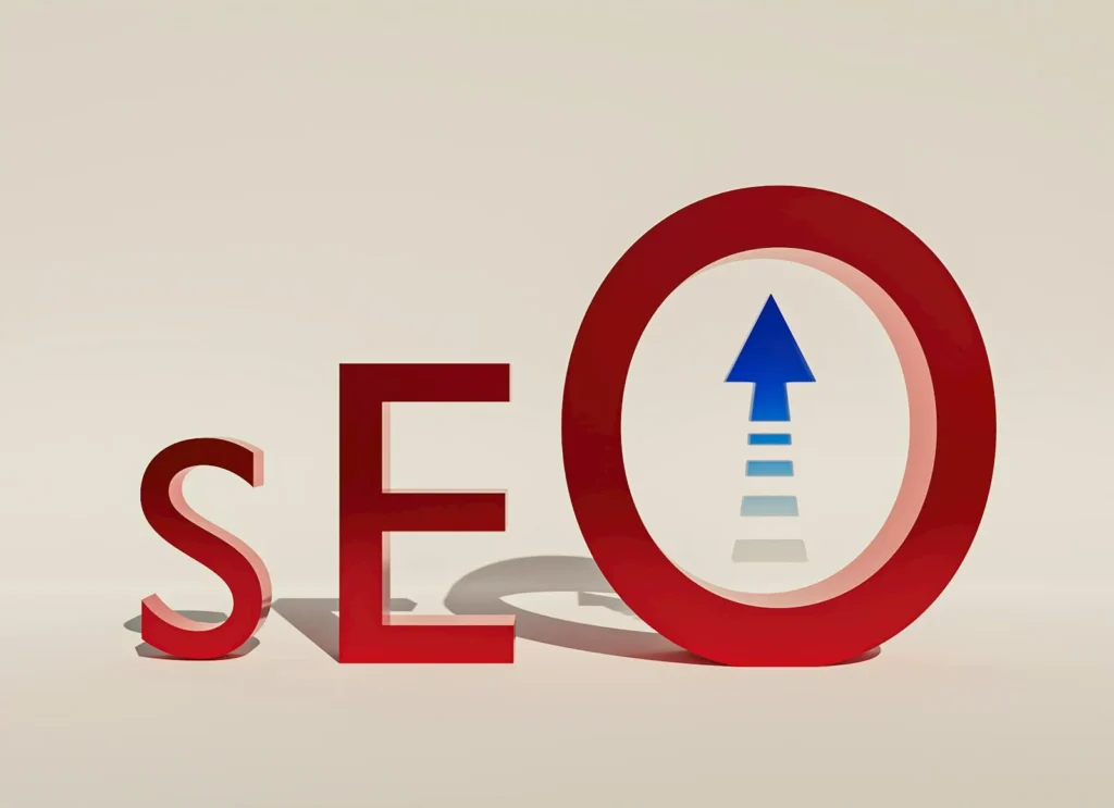 seo kenya pricinga red sign with a blue arrow pointing to the word search
